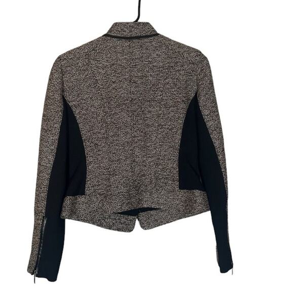 WHBM Gray & Black Tweed Long Sleeve Career Style Full Zip Jacket Women Sz 0 - Picture 2 of 13